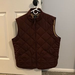 Burgundy JCrew Quilted Vest